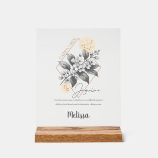 Zodiac Birth Blume Personalisiert Capricorn Gesche Acrylschild