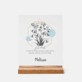 Zodiac Birth Blume Personalisiert Libra Geschenk Acrylschild