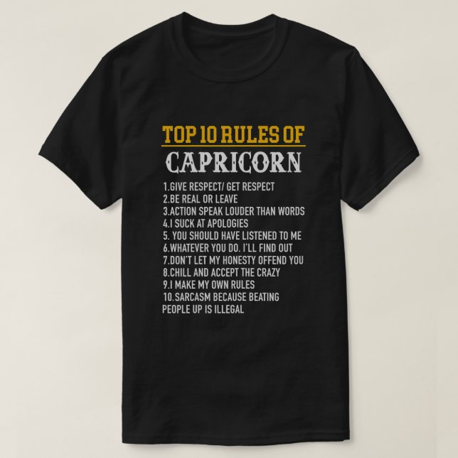 Zodiac Birthday Capricorn Sea Goat T-Shirt (Design vorne)