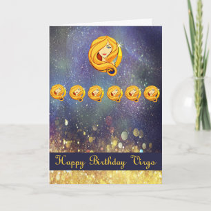 Zodiac Birthday Card für die Jungfrau Karte