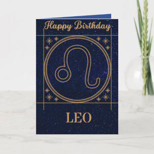 Zodiac Birthday Card (Leo) Einladung