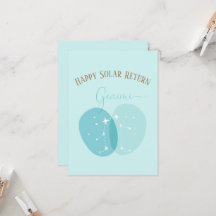 Zodiac Birthday Gemini Flat Card