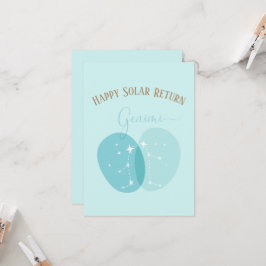 Zodiac Birthday Gemini Flat Card