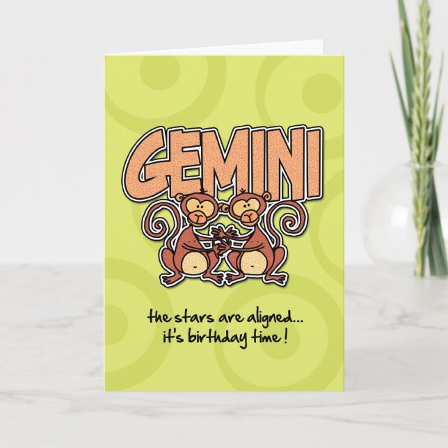 Zodiac Birthday - Gemini Karte (Vorderseite)