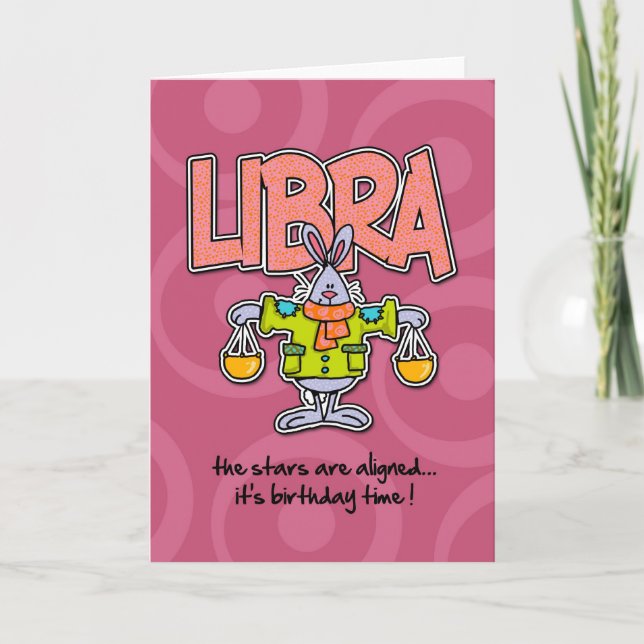 Zodiac Birthday - Libra Karte (Vorderseite)