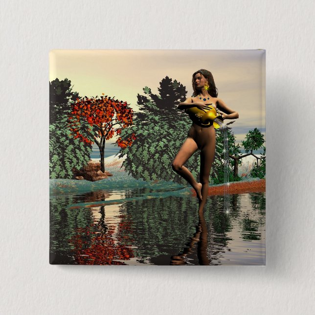 ZODIAC BIRTHDAY SIGNS / AQUARIUS BUTTON (Vorderseite)