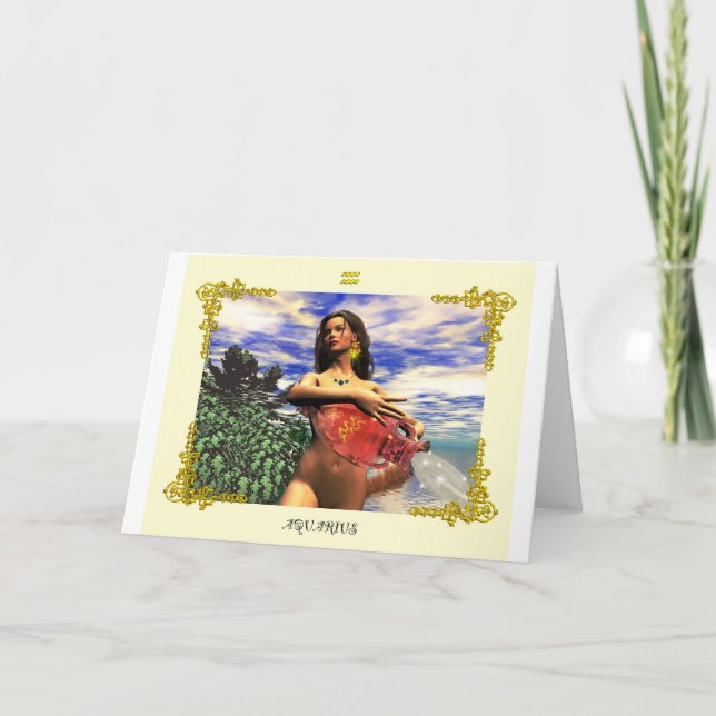 ZODIAC BIRTHDAY SIGNS / AQUARIUS KARTE (Vorderseite)