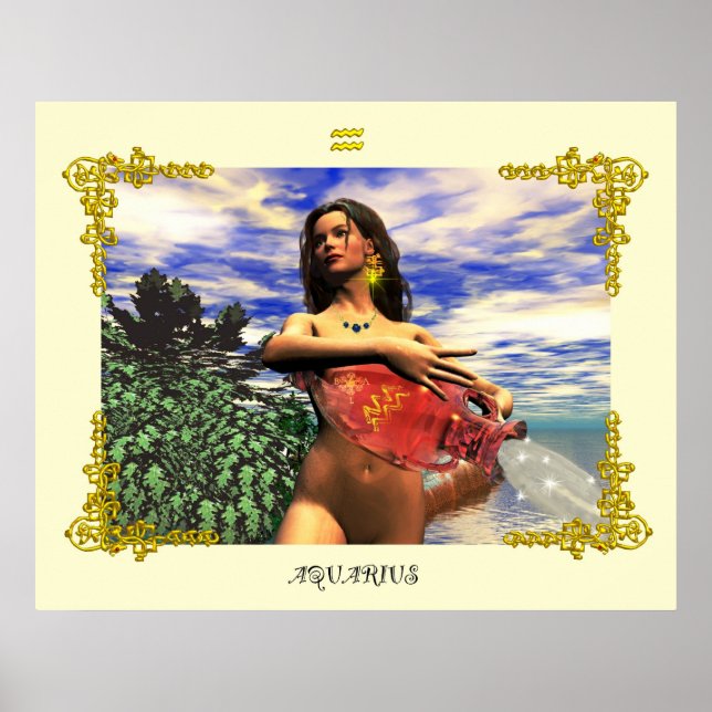 ZODIAC BIRTHDAY SIGNS / AQUARIUS POSTER (Vorne)