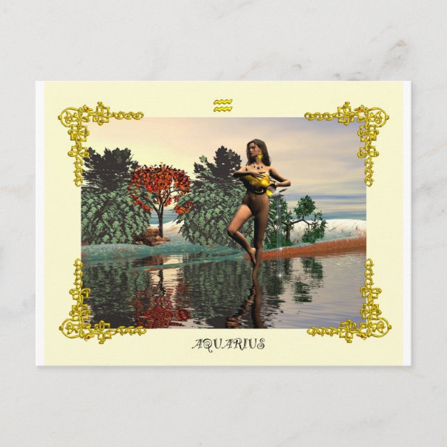 ZODIAC BIRTHDAY SIGNS / AQUARIUS POSTKARTE (Vorderseite)