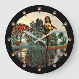 ZODIAC BIRTHDAY SIGNS /AQUARIUS rosa Gemische Große Wanduhr