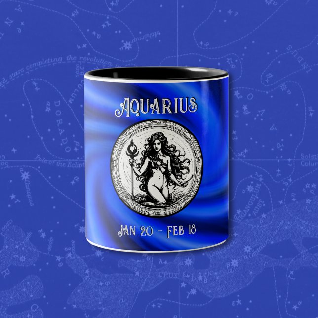 Zodiac Blue Galaxy Aquarius Tasse (Von Creator hochgeladen)