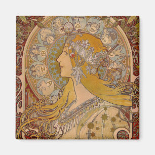 Zodiac By Mucha Magnet
