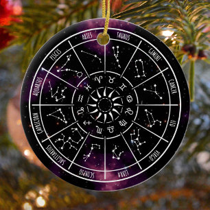 Zodiac Calendar   Astrologie Symbole Keramik Ornament