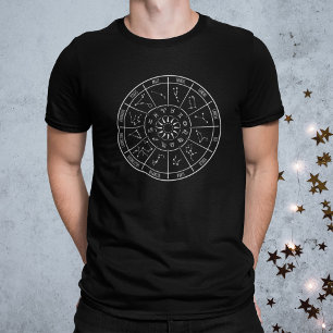 Zodiac Calendar Wheel   Astrologie Symbole T-Shirt