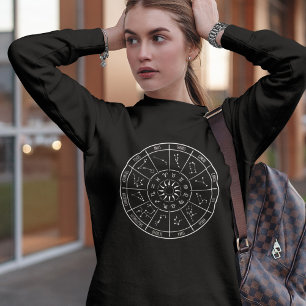 Zodiac Calendar Wheel   Sternenkonstellationen Sweatshirt