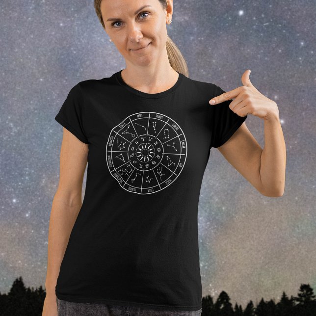 Zodiac Calendar Wheel | Sternenkonstellationen T-Shirt (Von Creator hochgeladen)