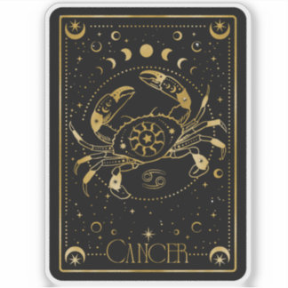 Zodiac Cancer Astrologischer Black & Gold Sticker