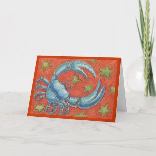Zodiac Cancer greetings card Karte