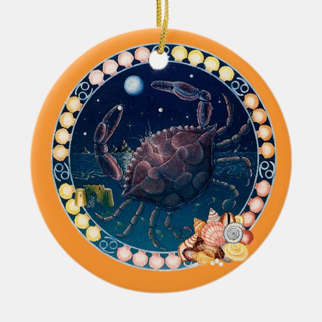 Zodiac Cancer - Passen Sie ihn an! Keramik Ornament (Vorne)
