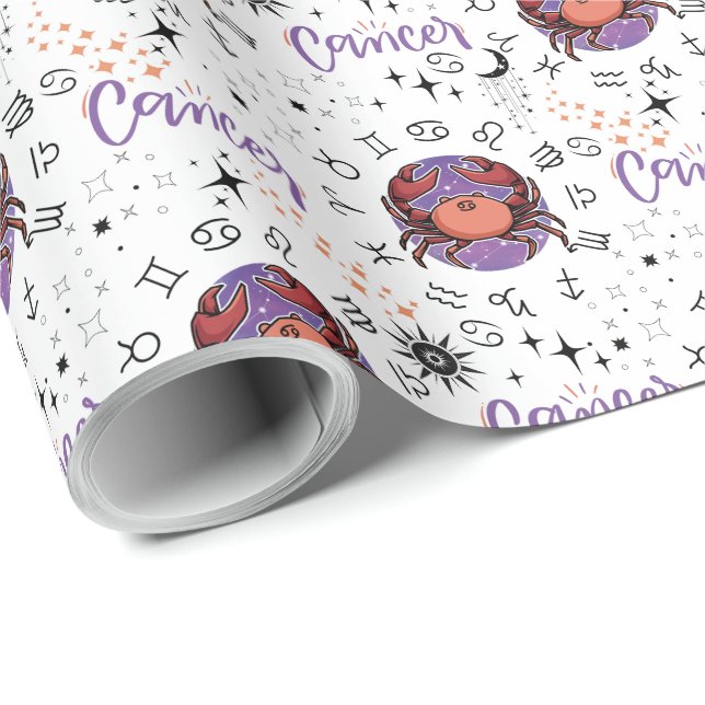 Zodiac Cancer Wrapping Paper Geschenkpapier (Rolleneckpunkt)