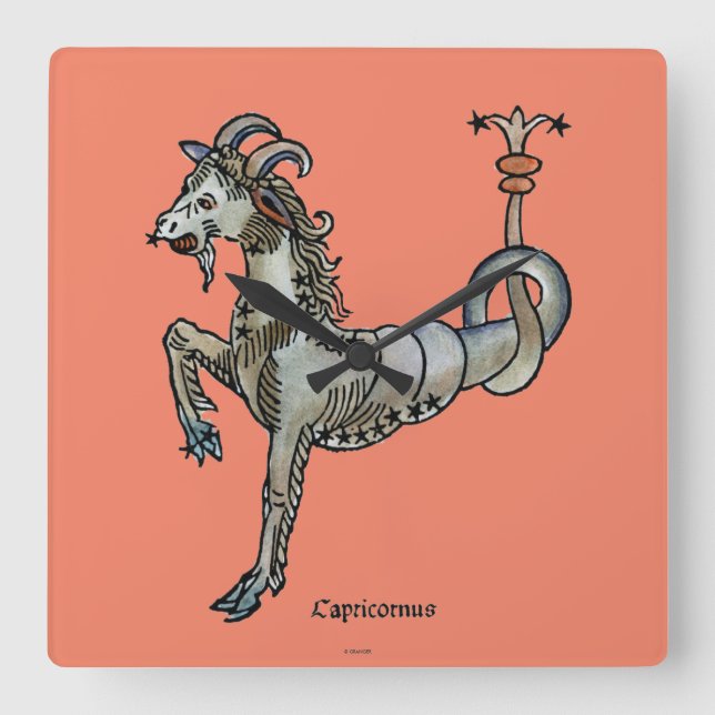 Zodiac: Capricorn, 1482 Quadratische Wanduhr (Vorderseite)