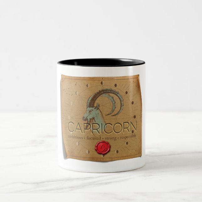 Zodiac - Capricorn - Coffee Mug Zweifarbige Tasse (Mittel)