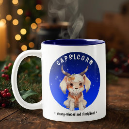 Zodiac Capricorn Cute Watercolor, benutzerdefinier Zweifarbige Tasse