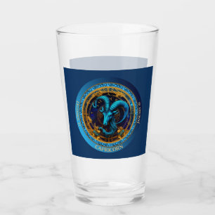Zodiac Capricorn mit Namen und DOB Beer Glas