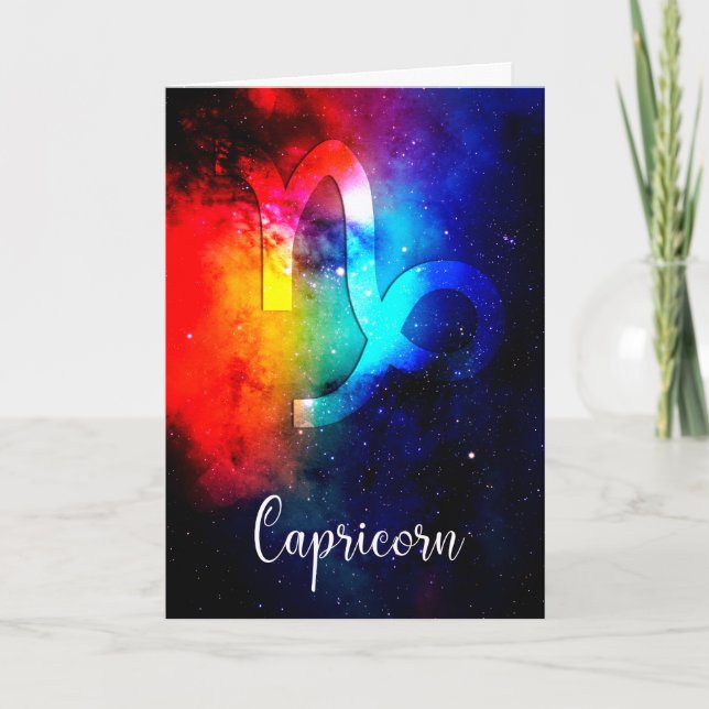 Zodiac: Capricorn Space Rainbow Karte (Vorderseite)