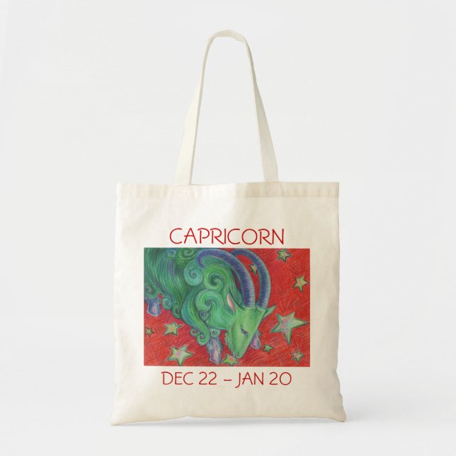 Zodiac Capricorn Totbeutel Text Tragetasche (Vorne)