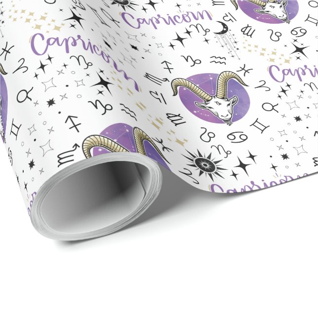 Zodiac Capricorn Wrapping Paper Geschenkpapier (Rolleneckpunkt)