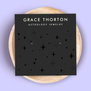 Zodiac Celestial Star Black Earring Quadratische Visitenkarte