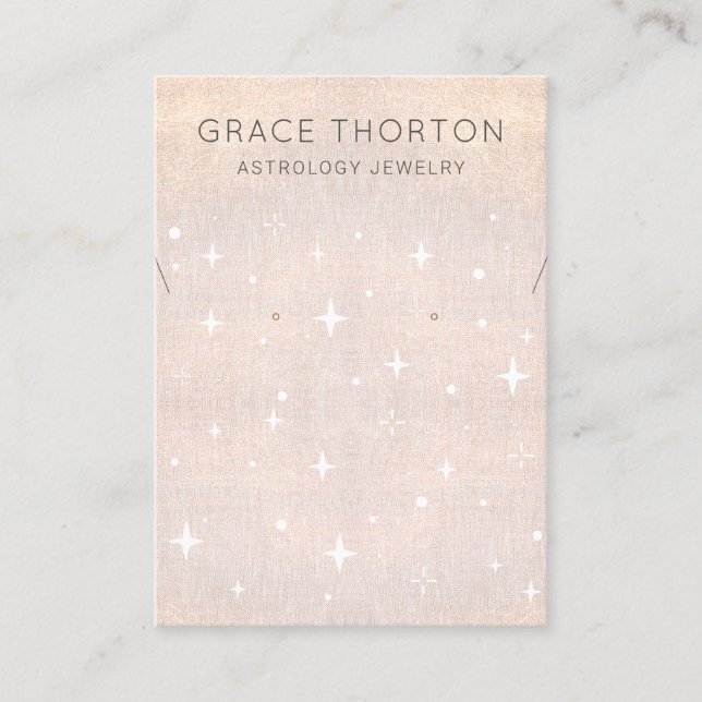 Zodiac Celestial Stars Earring Necklace Visitenkarte (Vorderseite)