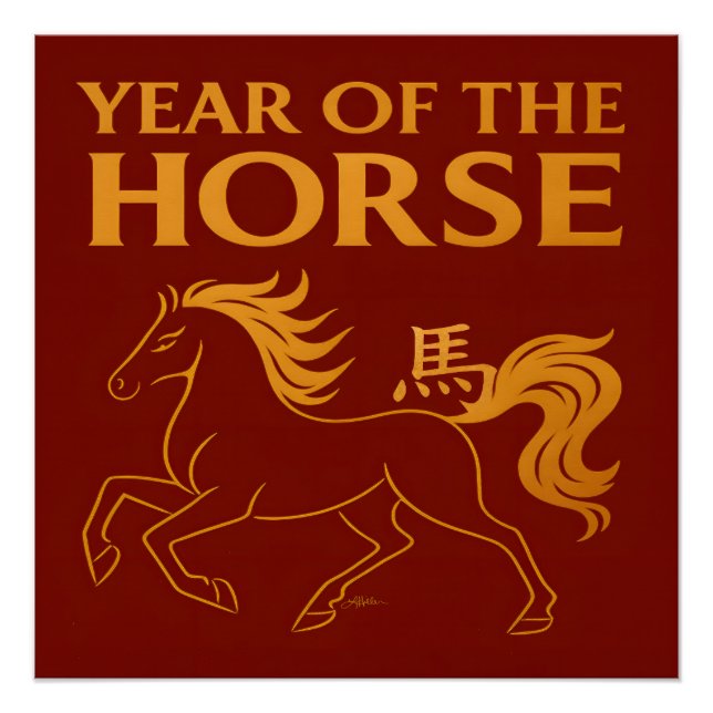 Zodiac Chinese New Year 2026 Horse Poster (Vorderseite)