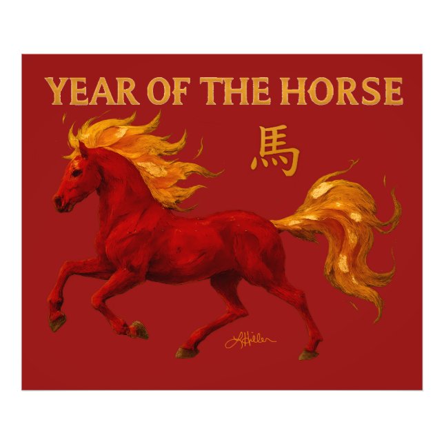 Zodiac Chinese New Year 2026 Yang Fire Horse Fotodruck (Vorne)