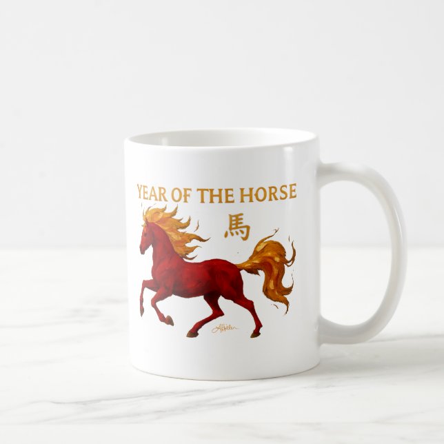 Zodiac Chinese New Year 2026 Yang Fire Horse Kaffeetasse (Rechts)
