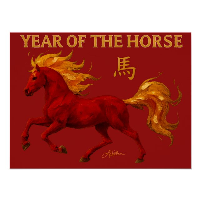 Zodiac Chinese New Year 2026 Yang Fire Horse Poster (Vorderseite)