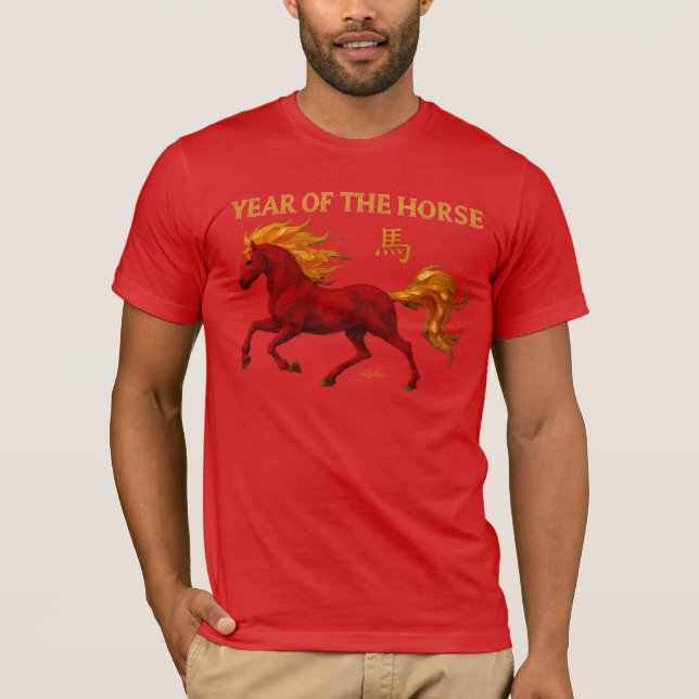 Zodiac Chinese New Year 2026 Yang Fire Horse T-Shirt (Vorderseite)