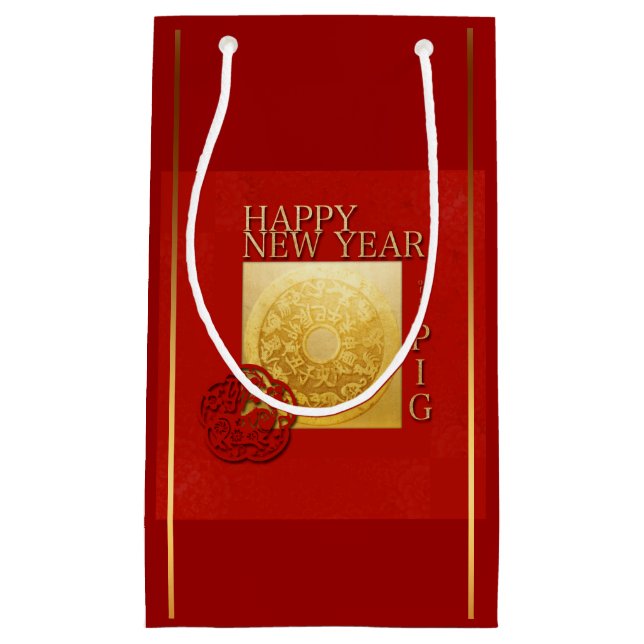 Zodiac Chinesisches Schweinefleisch Neues Jahr 201 Kleine Geschenktüte (Vorderseite)