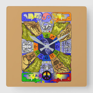 Zodiac Clock Quadratische Wanduhr