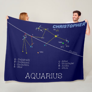 Zodiac Constellation Aquarius Fleecedecke