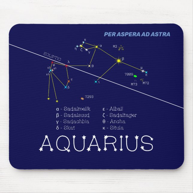 Zodiac Constellation Aquarius Mousepad (Vorne)
