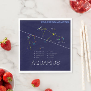 Zodiac Constellation Aquarius Napkins Serviette