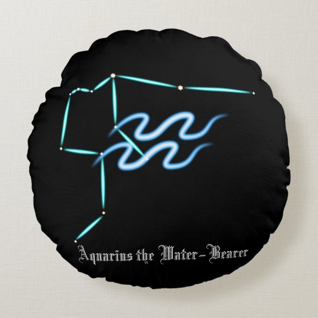 Zodiac Constellation Aquarius Rundkissen Rundes Kissen (Vorderseite)