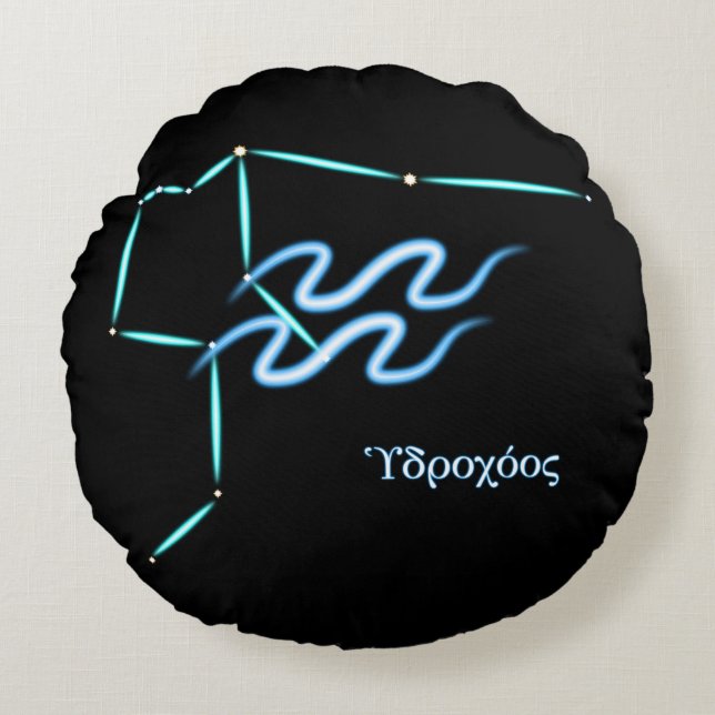 Zodiac Constellation Aquarius Rundkissen Rundes Kissen (Vorderseite)