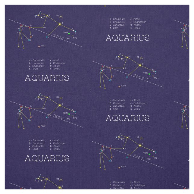 Zodiac Constellation Aquarius Stoff (Muster)