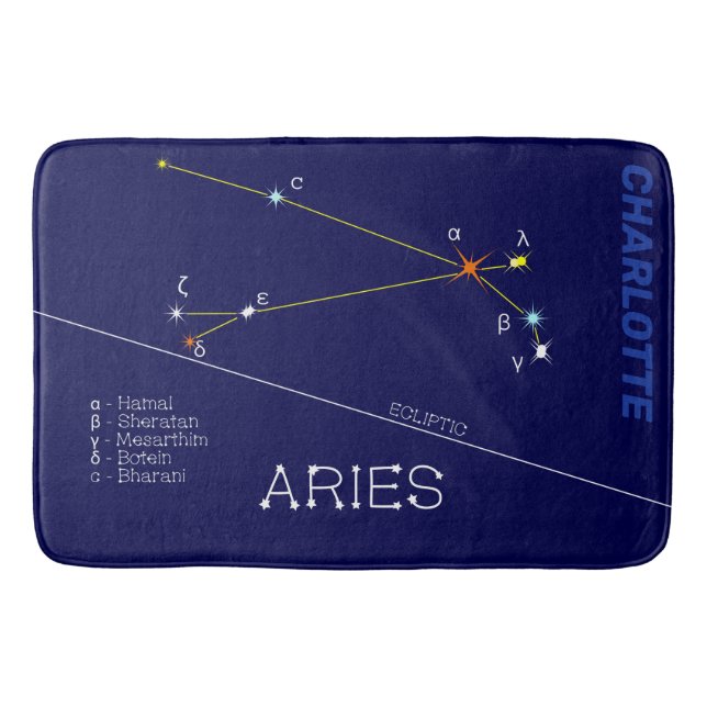 Zodiac Constellation Aries Badematte (Vorderseite)