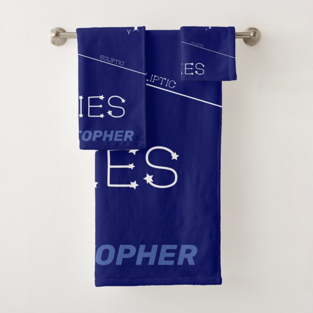 Zodiac Constellation Aries Badhandtuch Set (Insitu)
