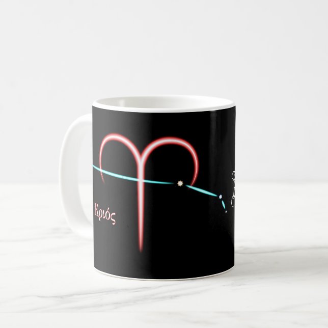 Zodiac Constellation Aries Kaffee Tasse (Vorderseite Links)
