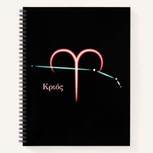 Zodiac Constellation Aries Notebook Notizbuch